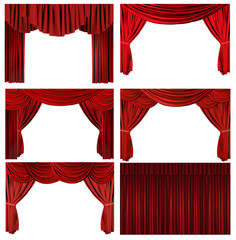 Dramatic red old fashioned elegant theater stage elements - 12048191