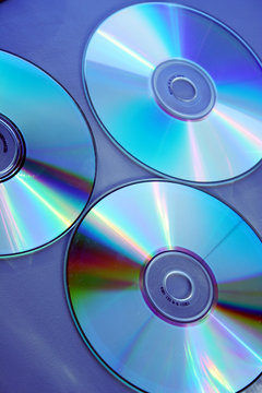 CD's (compact disc) in blue mood