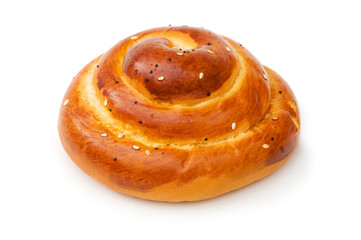 Fresh bun isolated on the white background