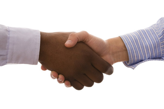 multiracial handshake