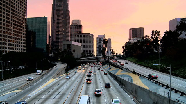 Night Traffic In Los Angeles