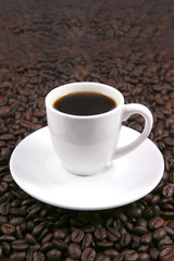 small coffee cup on grains
