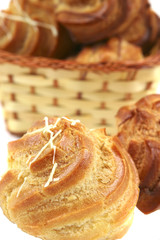 fresh sweet creamy eclair close up