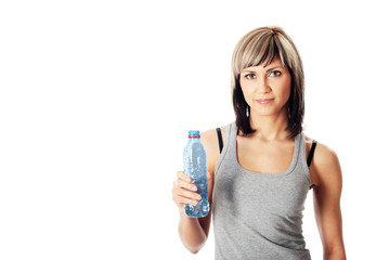 Sportswoman With a Bottle of Water