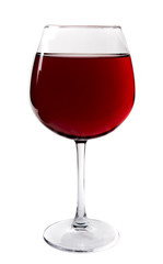 Glass of Red Wine isolated on White