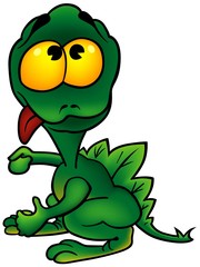 Green Dragon - colored cartoon illustration
