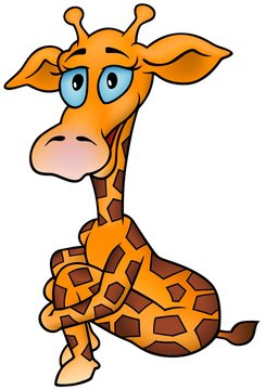 Giraffe 04 - smiling cartoon illustration