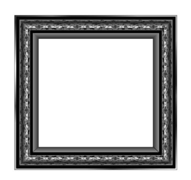 Vintage gilt silver ornamental frame on white