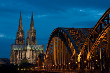 Cologne cathedral and bridge