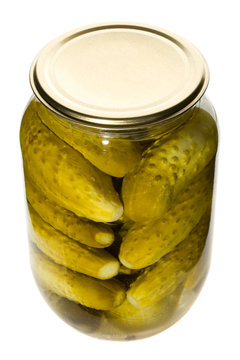 Glass Jar With Cucumbers