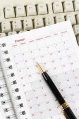 calendar and computer keyboard