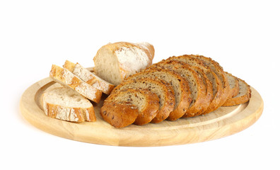 Bread  on white background