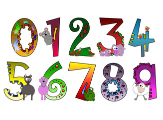 Animal Themed Numbers Poster (Part Of Set)