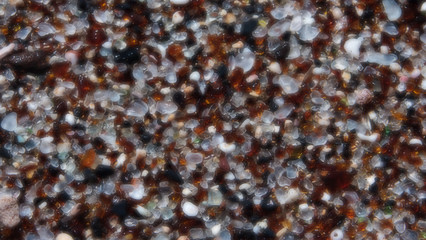 Blurred close up of Glass Beach in Kauai