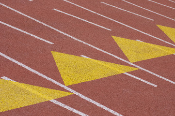 Surface of a running track on its own