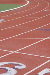 Surface of a running track on its own