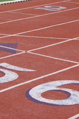 Surface of a running track on its own
