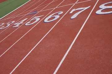 Surface of a running track on its own