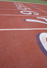 Surface of a running track on its own
