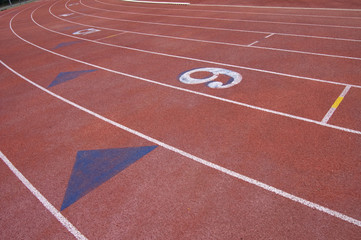 Surface of a running track on its own