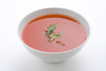 delicious and healthy homemade tomato soup and vegetables