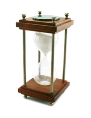 Wooden sand-glass isolated