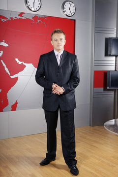 Full Length Television News Reporter And Manager