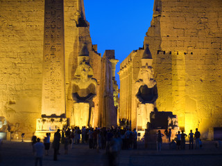 Colossus at entrance of Luxor temple, Thebes. Egypt series