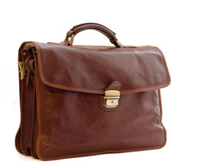 The brown bag on the white background