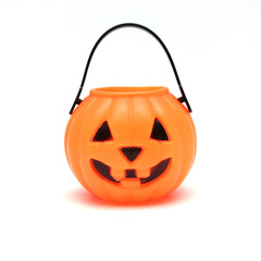 Isolated Plastic Jack-o-lantern Pumpkin
