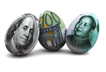 Currency eggs with path