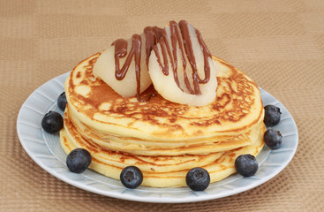 pancakes and fruits