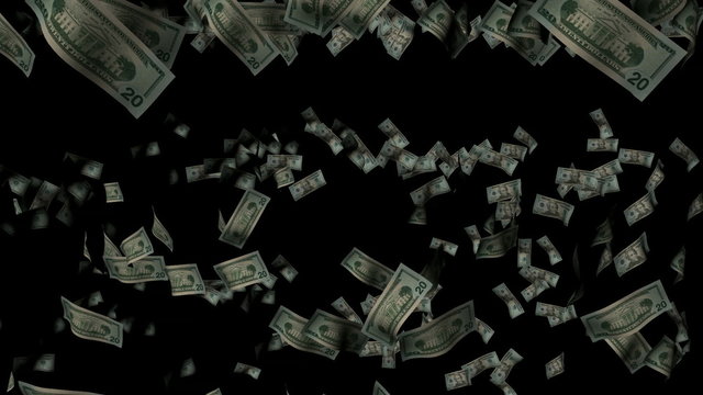 Stock Footage Video of flying dollars