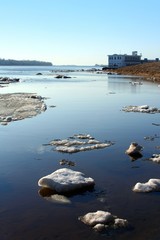 Drifting Ice on river © elen_studio