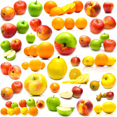 fruits on white