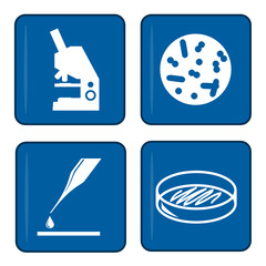 icons - mikroskop - bakterien - petrischale