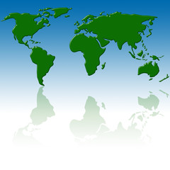 Mundo en verde con reflejo para web 2.0