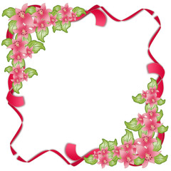 Spring background with lilium set #3