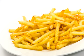 Pommes Frites  - freigestellt auf Weiss