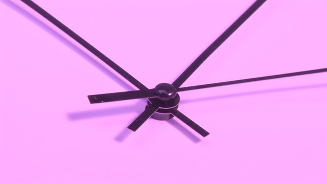 Closeup of clock hands moving footage