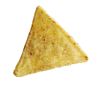 Nacho chip isolated on white background