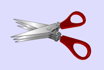 triple scissors for fishing baits, vector illustration