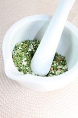 mörser kräuter gemüse