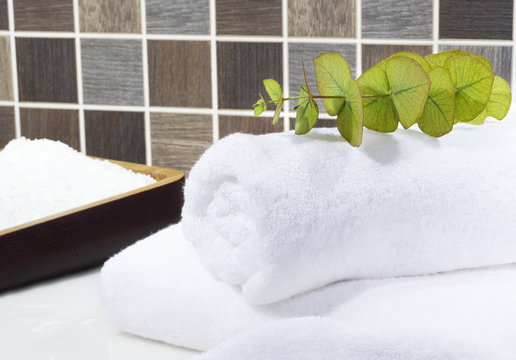 Sauna Handtuch mit Eucaluptus und  Sauna salz