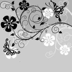 Decorative floral background, vector illustration