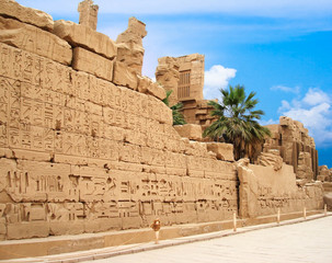 wall with hieroglyphs in Egypt