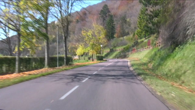 french country road in autumn