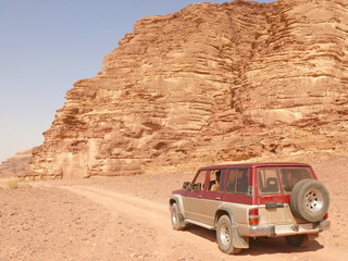 Jeep on a desert.