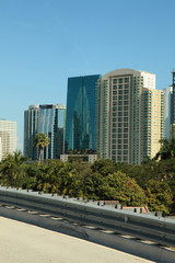 Fototapeta na wymiar Miami florida buildings and cityscape scene