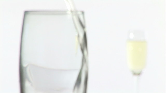 Pouring champagne in a glass footage